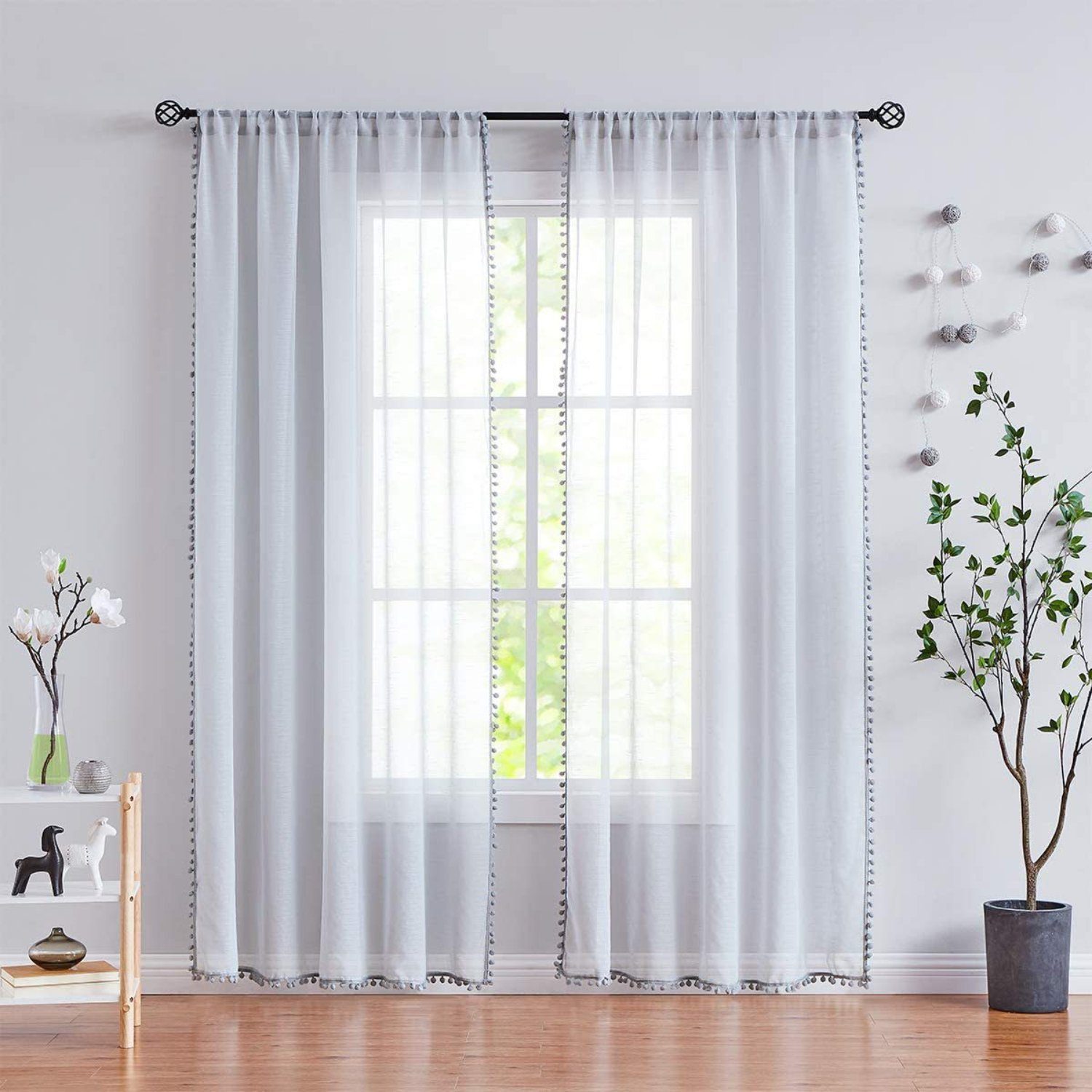BYSURE Vorhang, Stangendurchzug (2 St), halbtransparent, günstig online kaufen