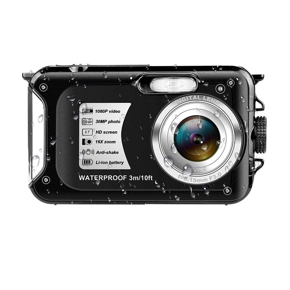 GelldG Unterwasserkamera wasserdichte Kamera 30MP 1080P Digitalkamera  Vollformat-Digitalkamera