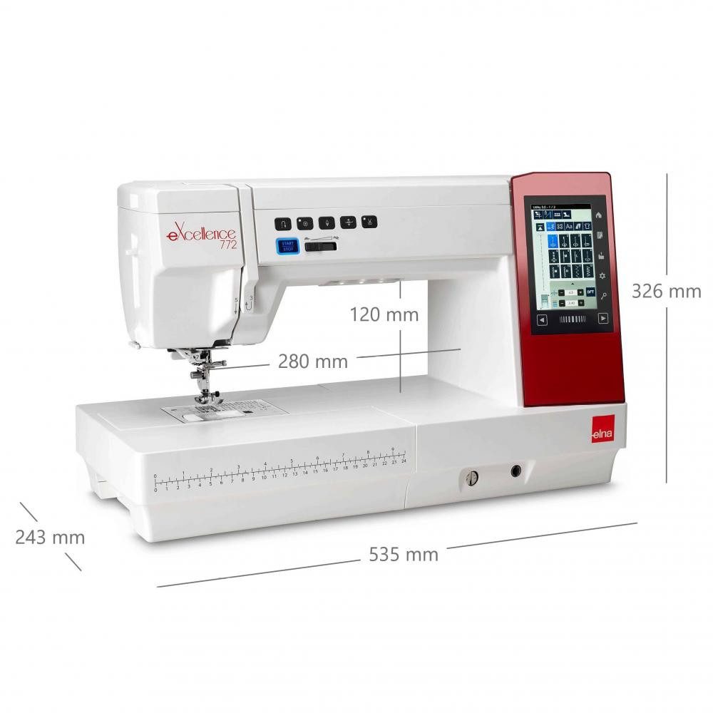 Elna Nähmaschine - 772 eXcellence Nähcomputer XL inkl. Zubehör Kit