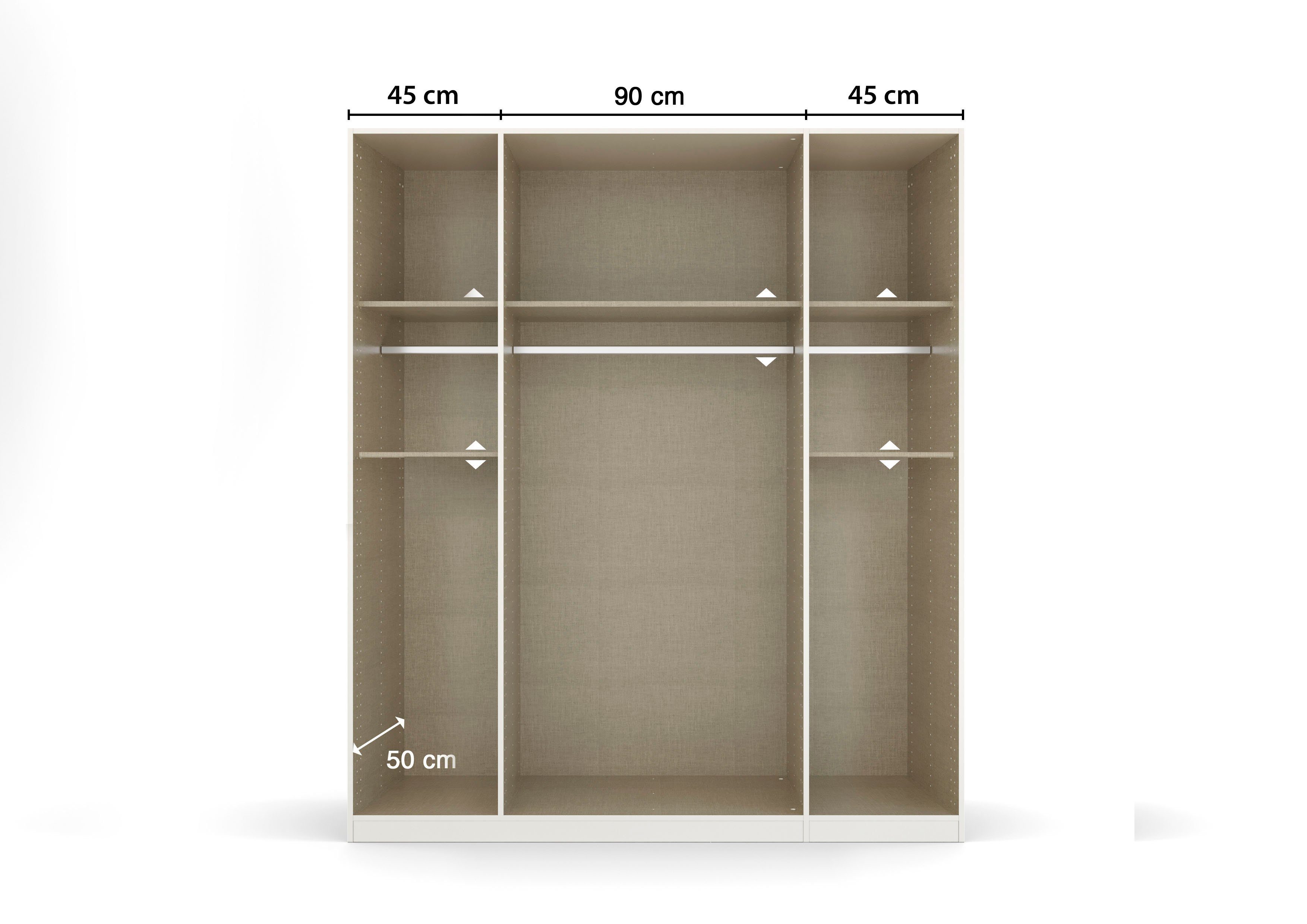 rauch Drehtürenschrank Kleiderschrank Schrank Garderobe Wäscheschrank TICAO (Schubladen in der Höhe variabel positionierbar) mit 2 geräumigen Schubladen, viel Stauraum MADE IN GERMANY