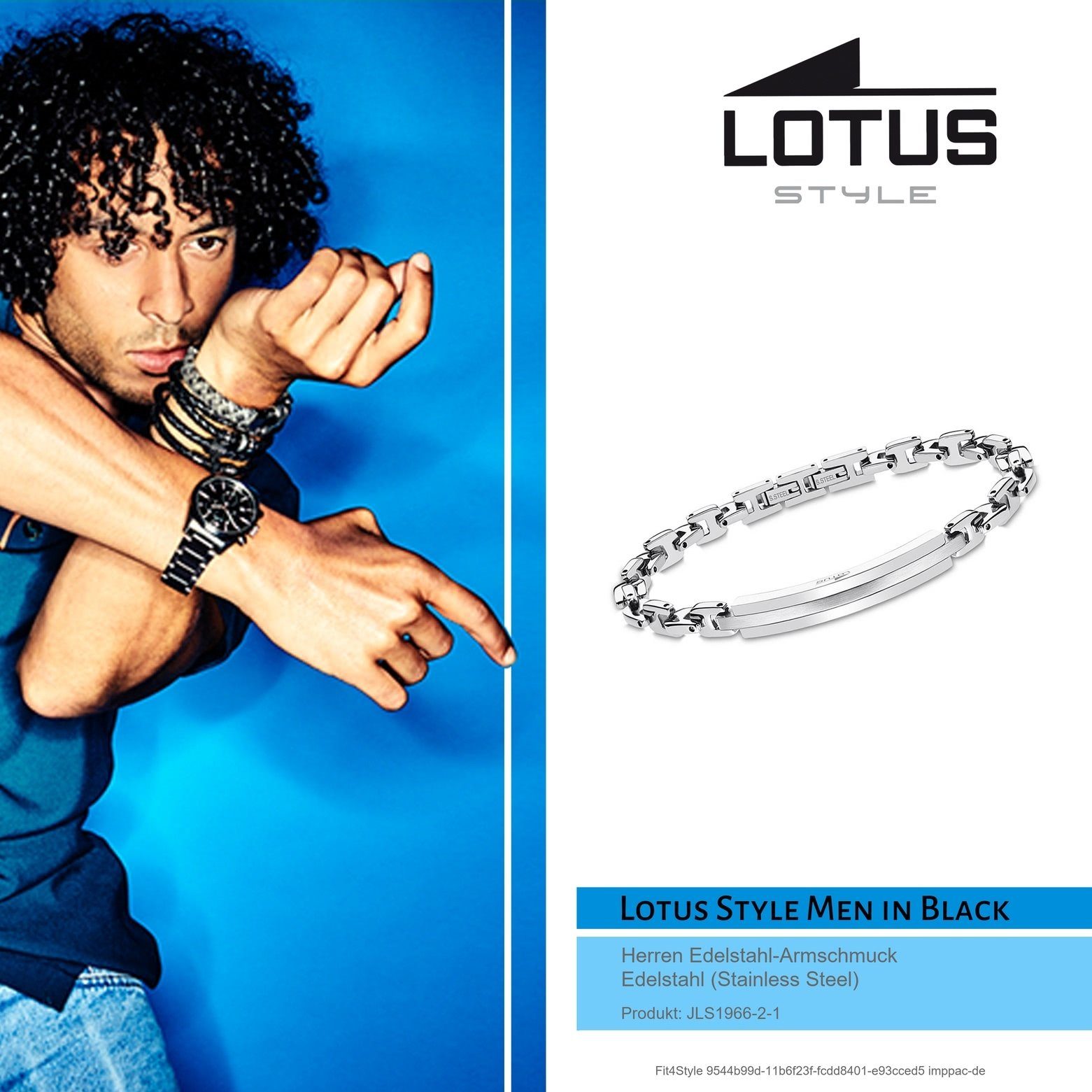 Steel) Style Herren LS1966-2/1 (Armband), Armband Edelstahl Lotus (Stainless silber Edelstahlarmband Style LOTUS Armbänder für