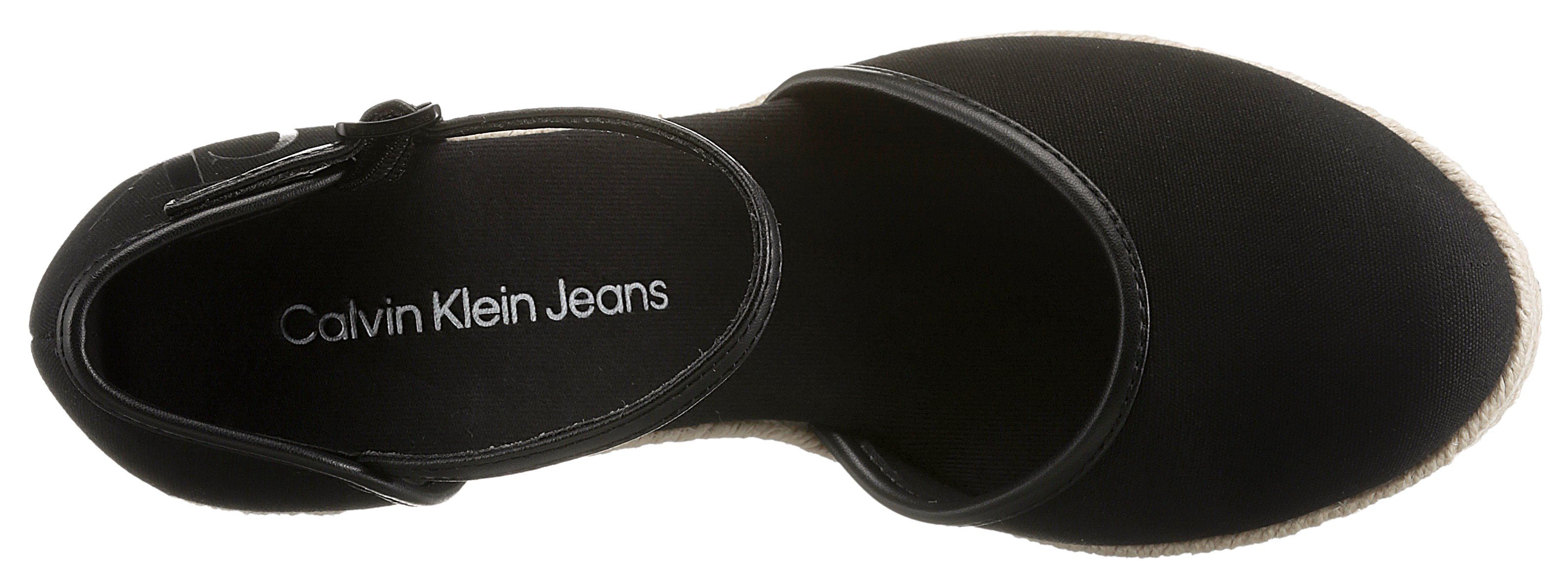 Bastbesatz Klein Jeans schwarz mit Calvin Spangenpumps