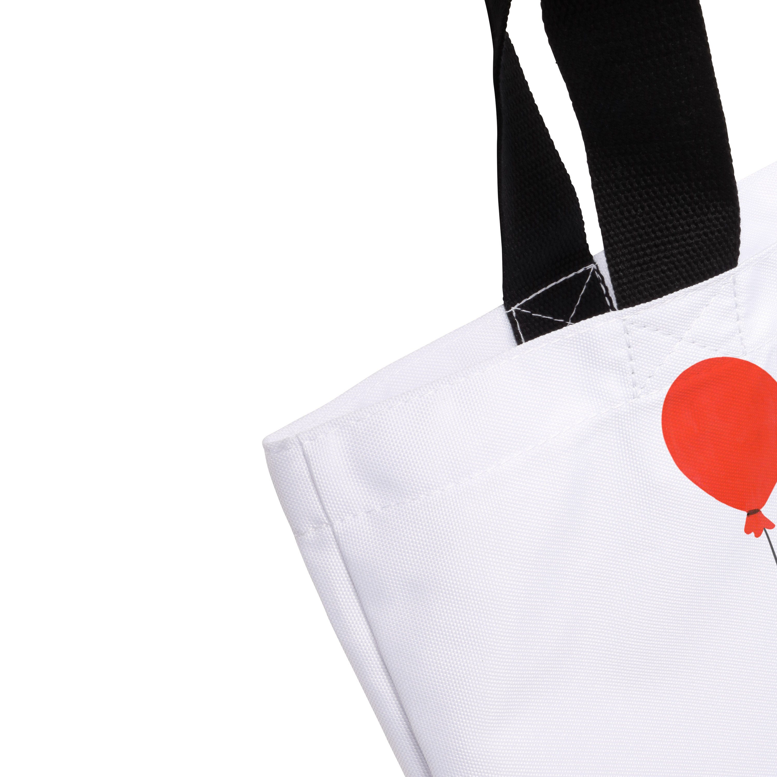 Mr. & Mrs. Panda Igel - Geschenk, Geburts Weiß Einkaufsbeutel, mit (1-tlg) - Shopper Luftballon Tiere
