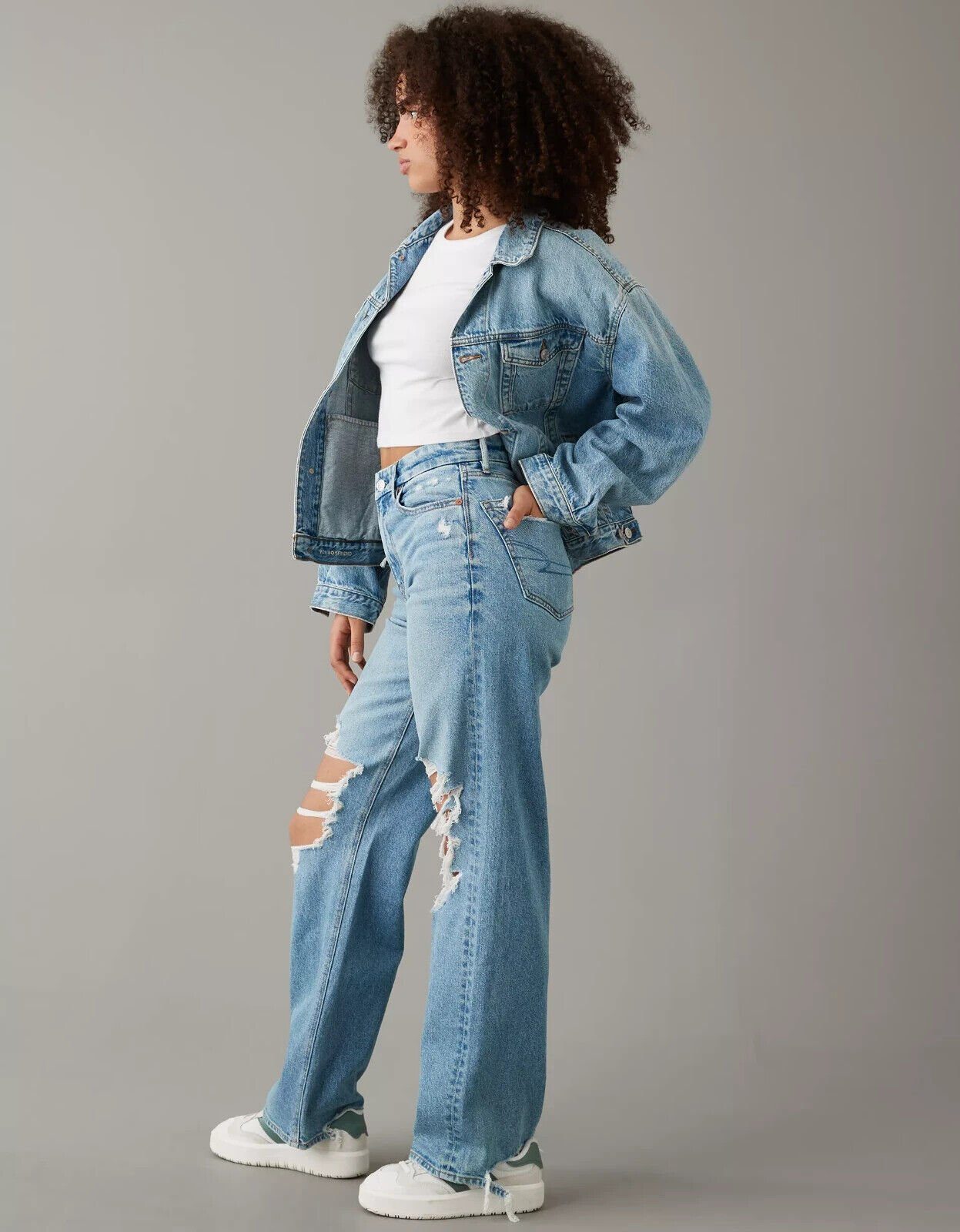 UE High-waist-Jeans High-Waisted AE Baggy Stretch Stock Straight Super Jeans Curvy