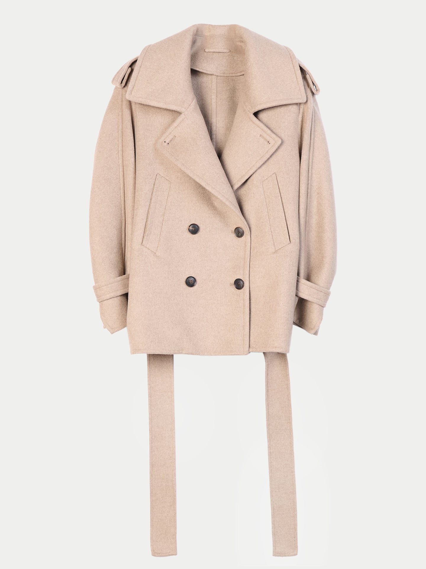 GOBI Cashmere Wollmantel Kaschmir Peacoat im Trench-Stil
