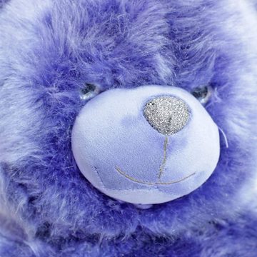 BEMIRO Tierkuscheltier Teddy 60 cm XL blau - mit goldener Glitzernase und Glitzeraugen
