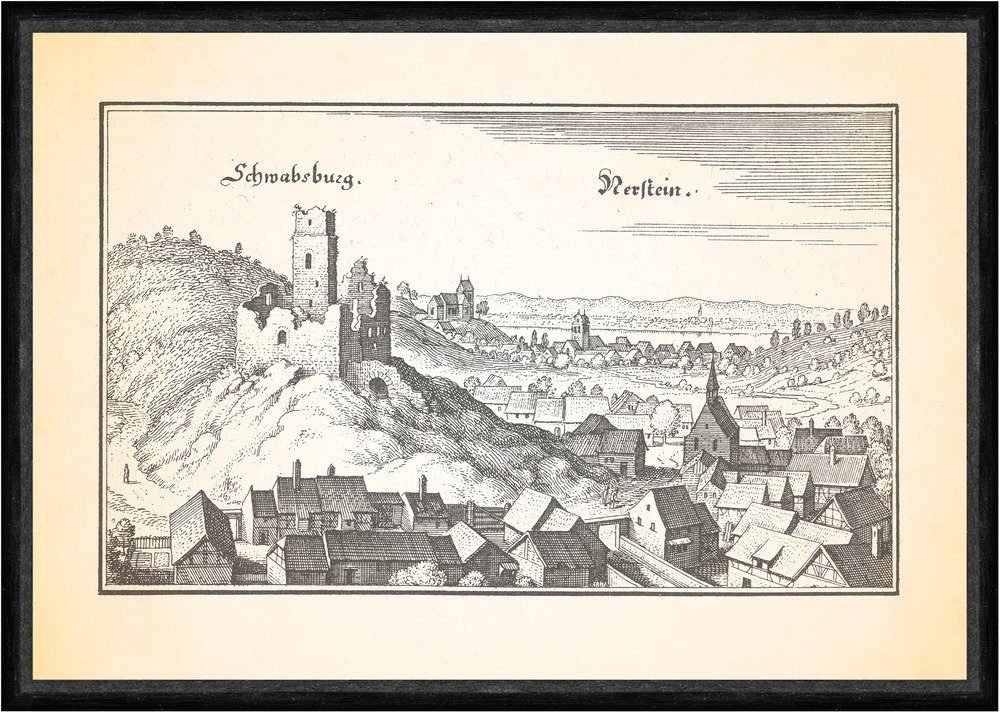 Kunstdruck Schwabsburg Nerstein Burgruine Schwabsburg Nierstein Bergfried Faks_Me