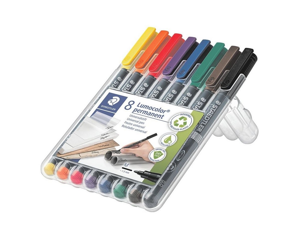 Thumbnail - STAEDTLER Permanentmarker Lumocolor permanent M, (8-tlg), wisch- und wasserfest