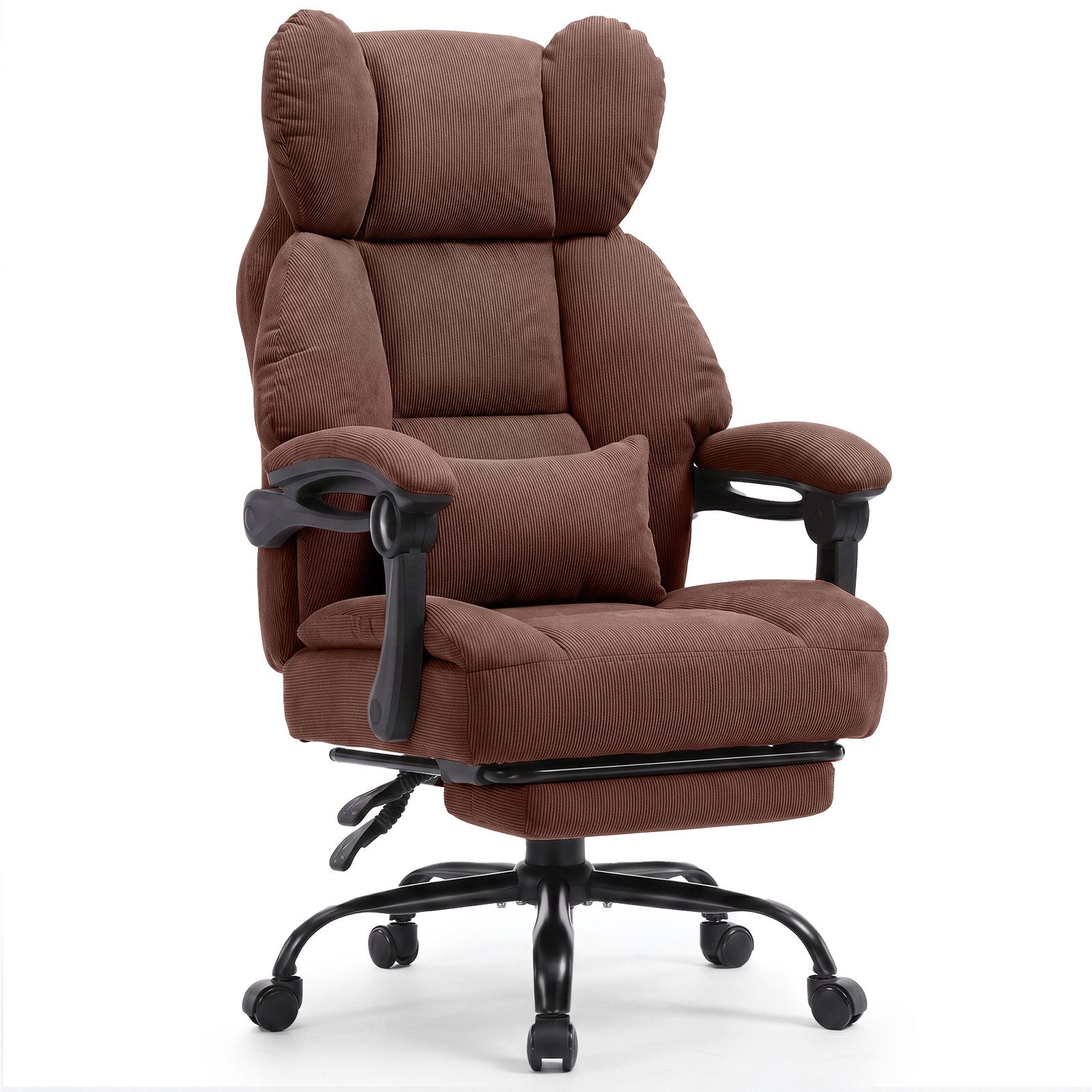 GTPLAYER Gaming-Stuhl Ergonomischer Bürostuhl mit Fußstütze und Lendenstütze Chefsessel, breiter Computersessel, Höhenverstellbar, Federkernsitz