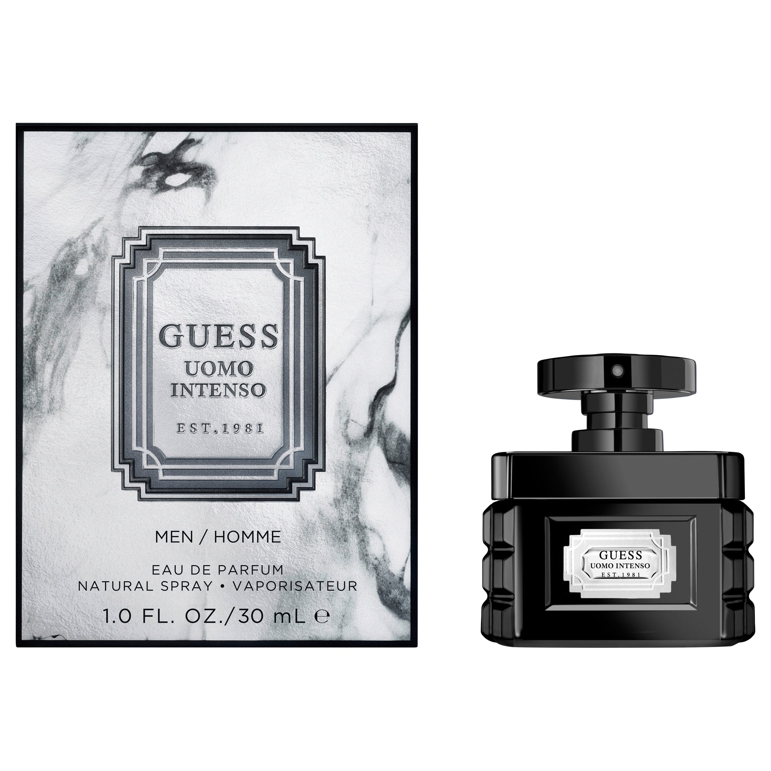 Guess Eau de Parfum UOMO INTENSO EDP, bernstein-fougère Duftcharakter, mit italienischer Bergamotte