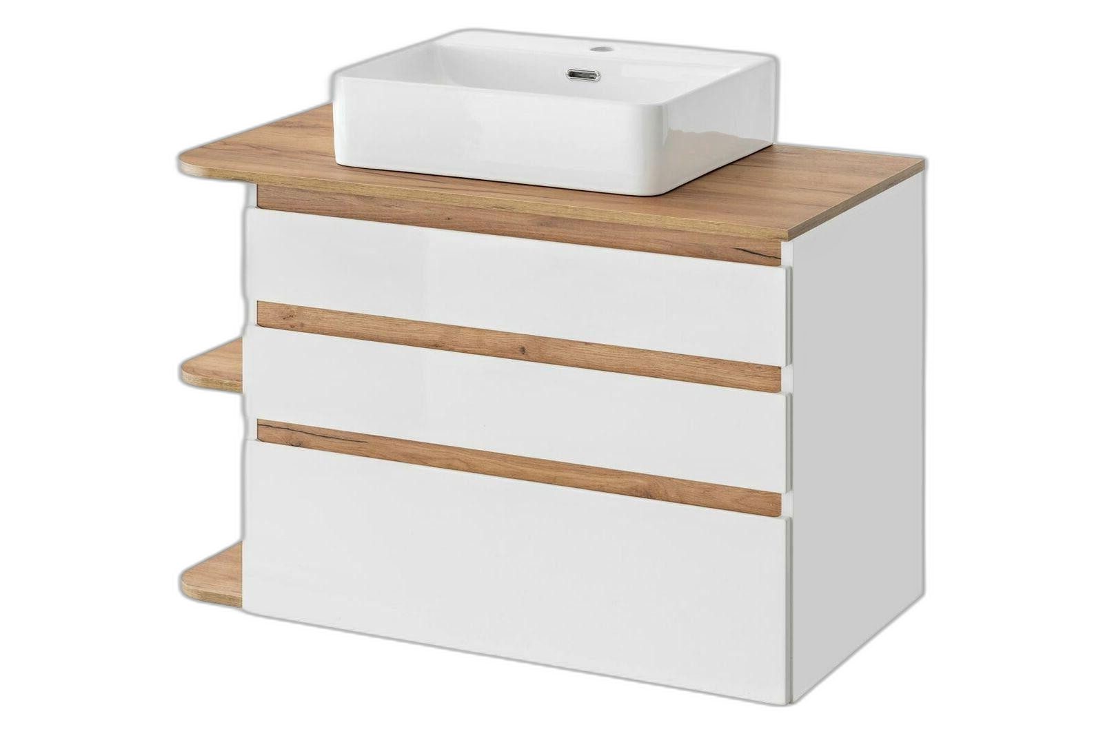 Xlmoebel Waschtisch Klassischer Waschplatz mit elegantem Holzschrank und Waschbecken (1-St), Hergestellt in Europa