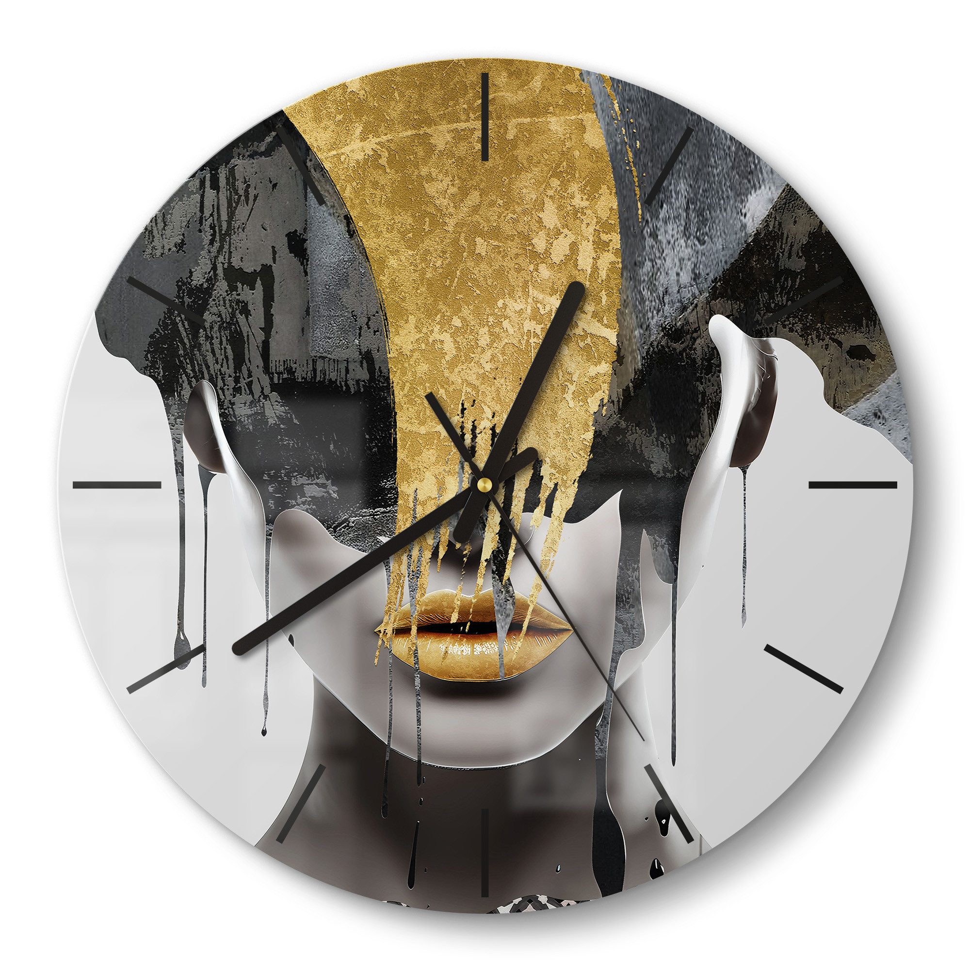 DEQORI Wanduhr 'Goldener Schimmer' (Glas Glasuhr günstig online kaufen