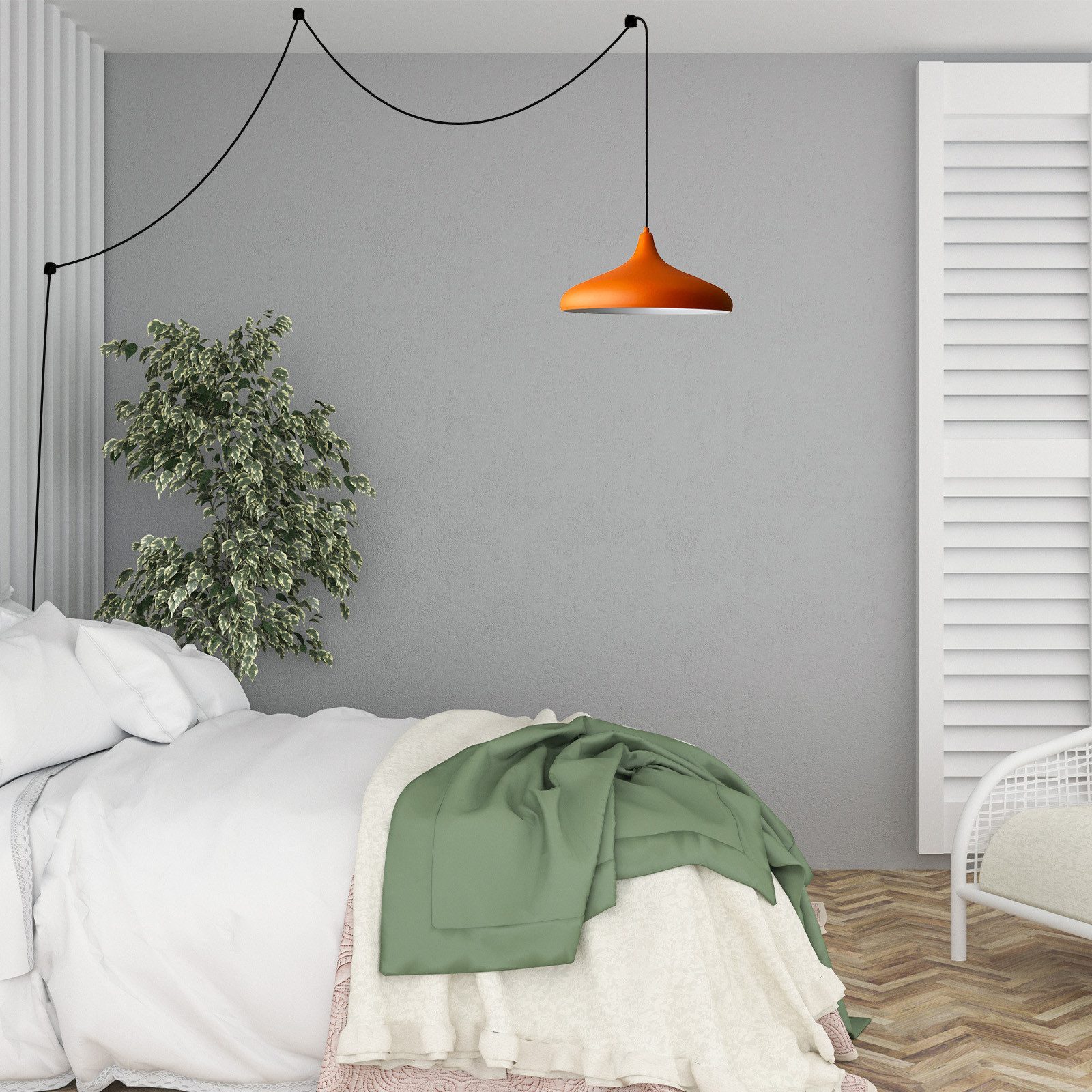 Bamyum Pendelleuchte Champion Pendelleuchte mit Stecker 35 cm, Metall mit 450 cm Kabel, ohne Leuchtmittel