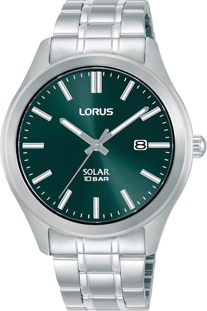 LORUS Solaruhr RX391AX9, Armbanduhr, Herrenuhr, Edelstahlarmband, analog, Tag