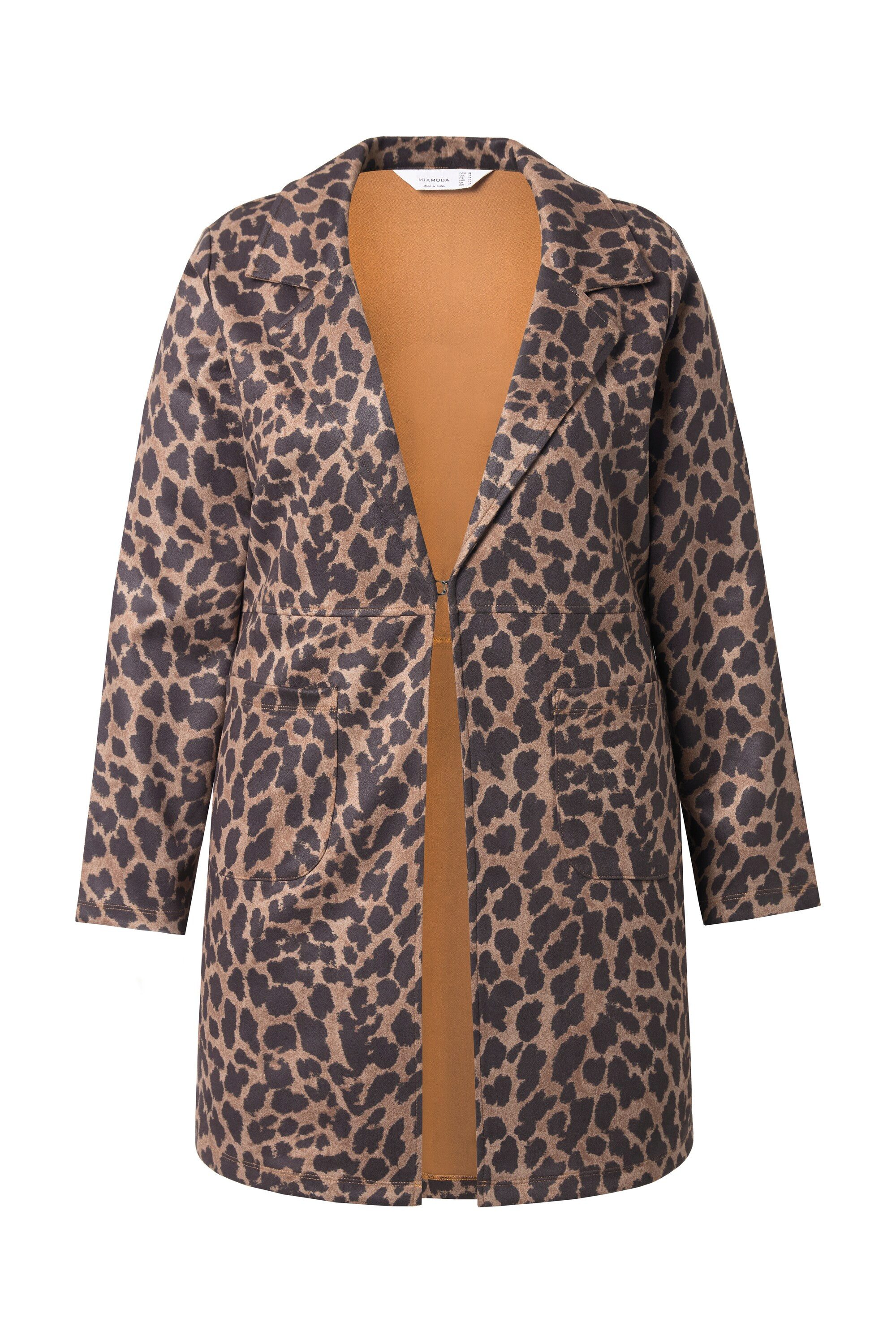 MIAMODA Sommerjacke Blazermantel Velours Leo-Print Hakenverschluss günstig online kaufen
