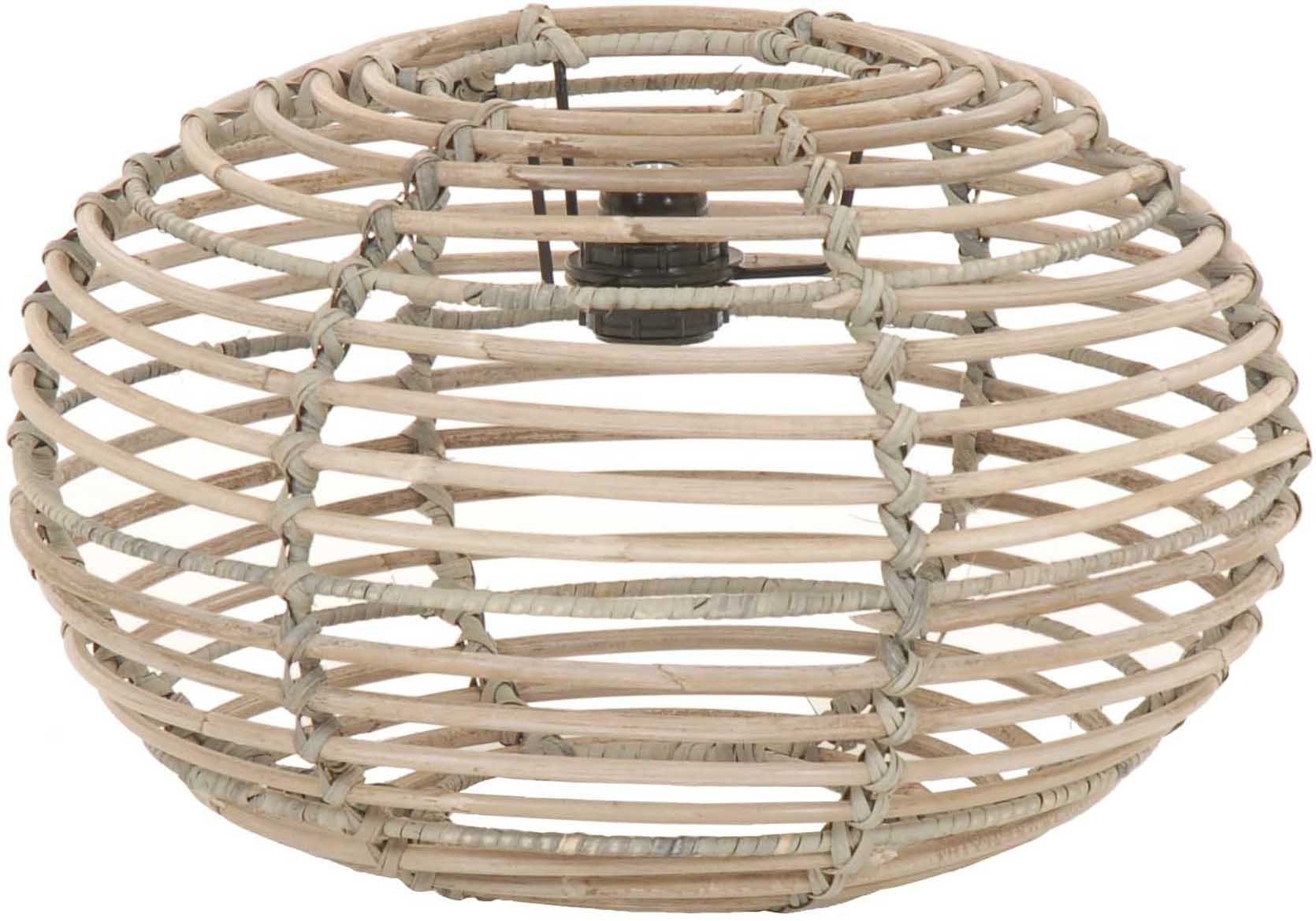 Krines Home Lampenschirm Lampenschirm Retro echtes Rattan Gestäbter Design Hängelampen Ø40cm, ohne Fassung Schirm für Deckenlampen Deckenleuchten