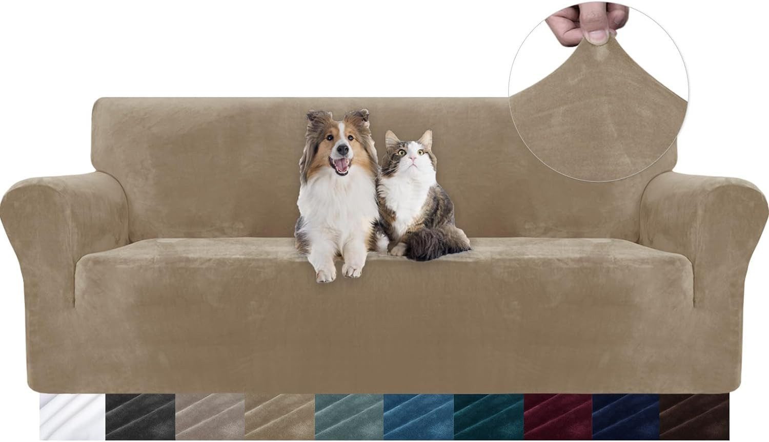 Minicloss Sofahusse 1/2/3/4 Sitzer Sofabezug, Modern Sofaüberwurf Elastische Couchbezug, waschbarer, mit Armlehne, Protector für Hunde Haustiere