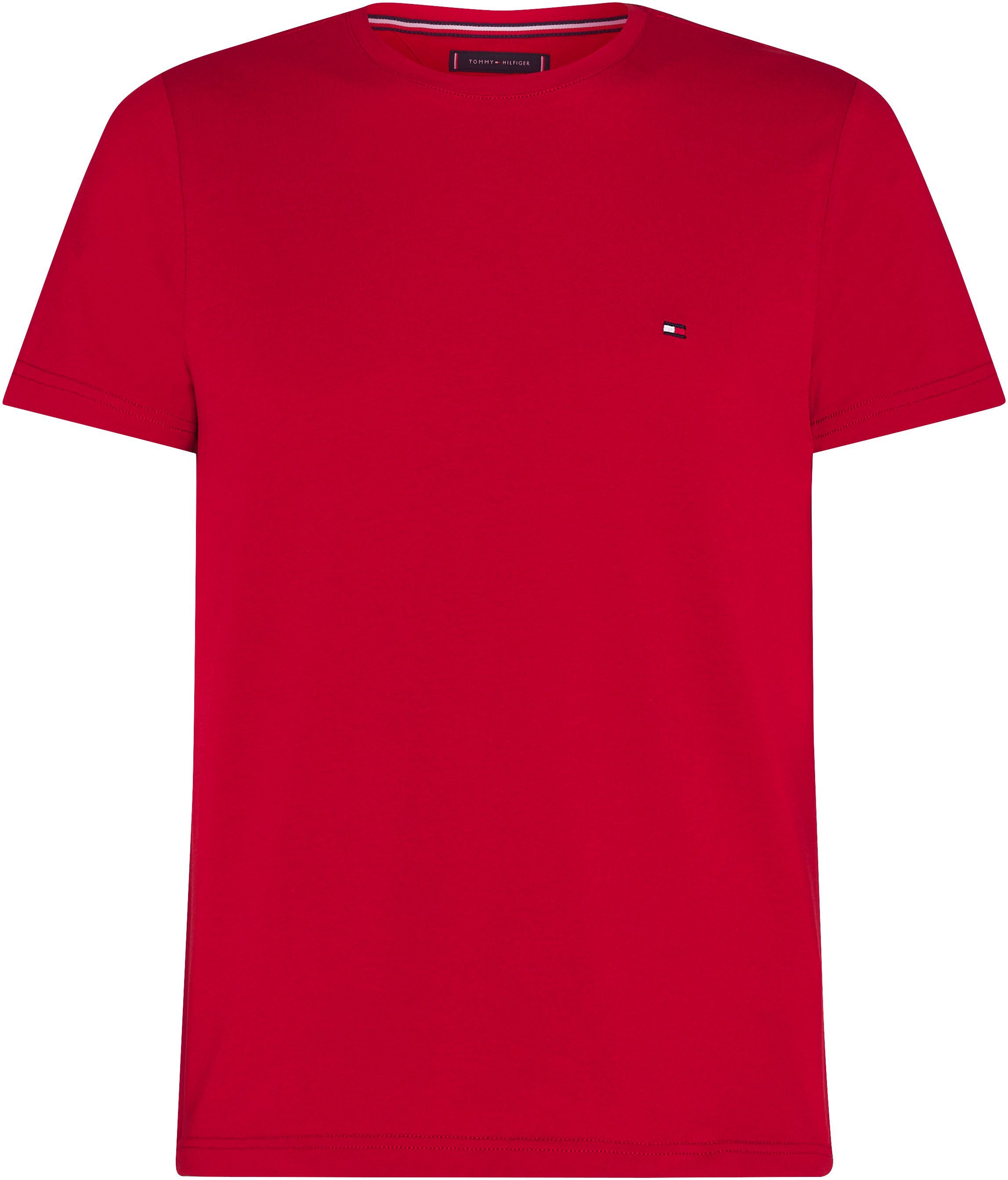 STRETCH T-Shirt FIT Arizona TEE Hilfiger SLIM Red Tommy