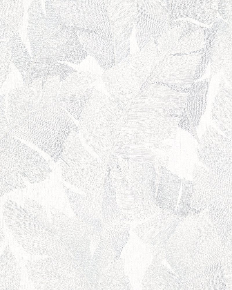 Marburg Vliestapete, Blattmotiv, lichtbeständig und restlos abziehbar weiß/grau