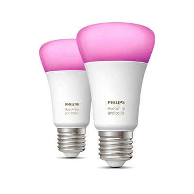 Philips Hue White and Color ambiance E27 Glühbirne LED Doppelpack Smarte Lampe