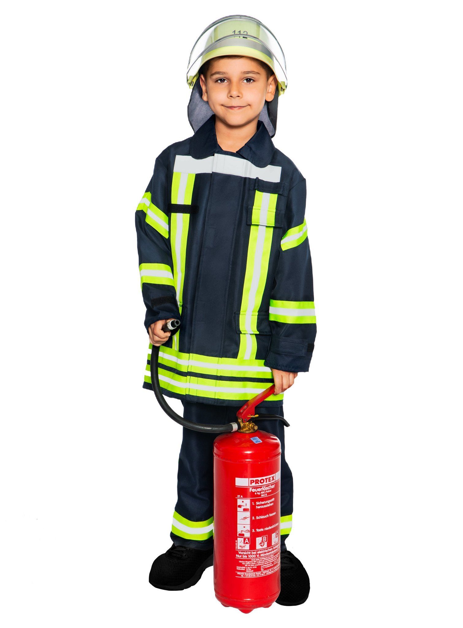 Maskworld Kostüm Feuerwehrmann - Karneval Faschingskostüm Kinder, Originalgetreues Feuerwehrkostüm von MASKWORLD