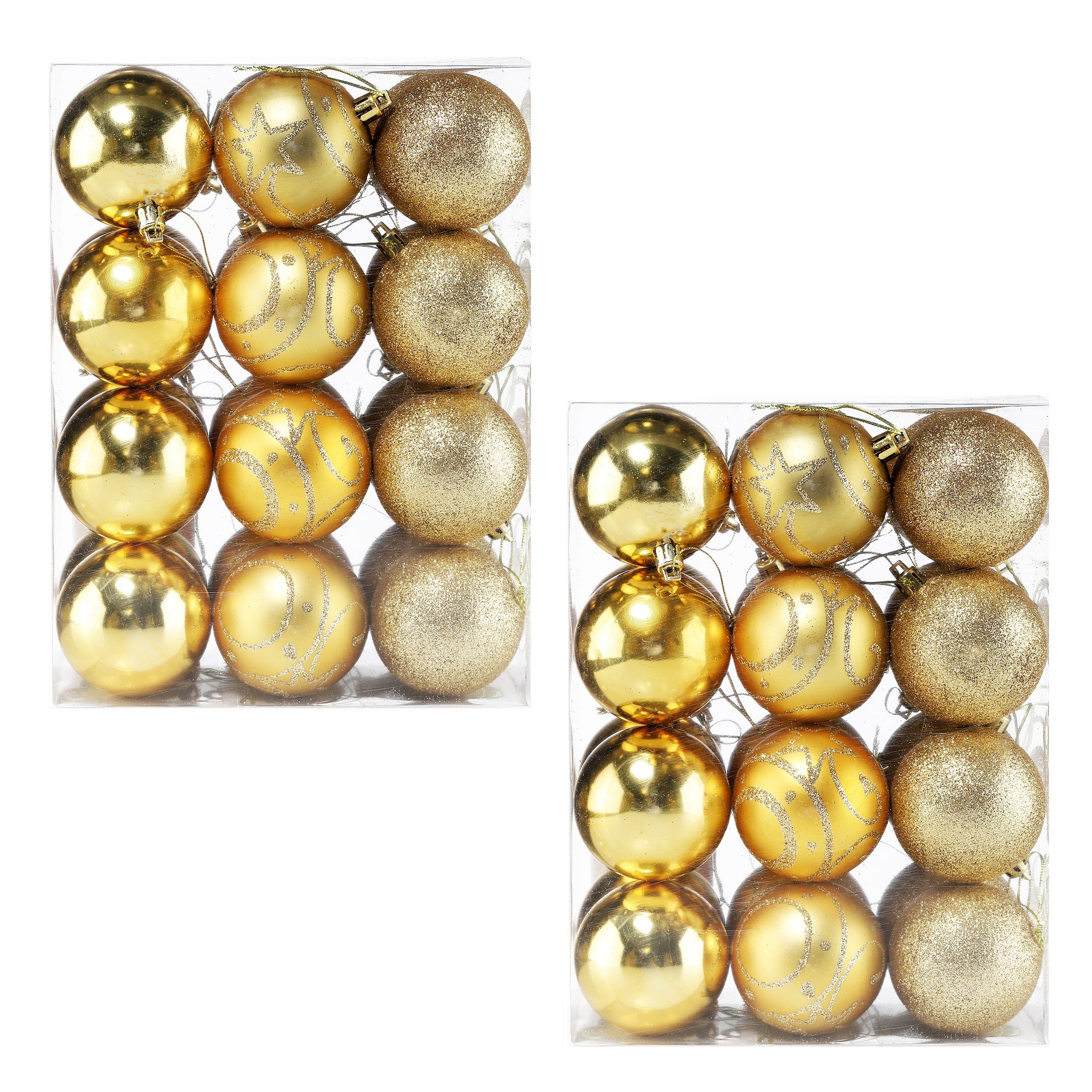Casaria Weihnachtsbaumkugel (48 St), Christbaumkugeln 48 tlg ∅ 6cm matt glänzend glitzernd. € 23,95