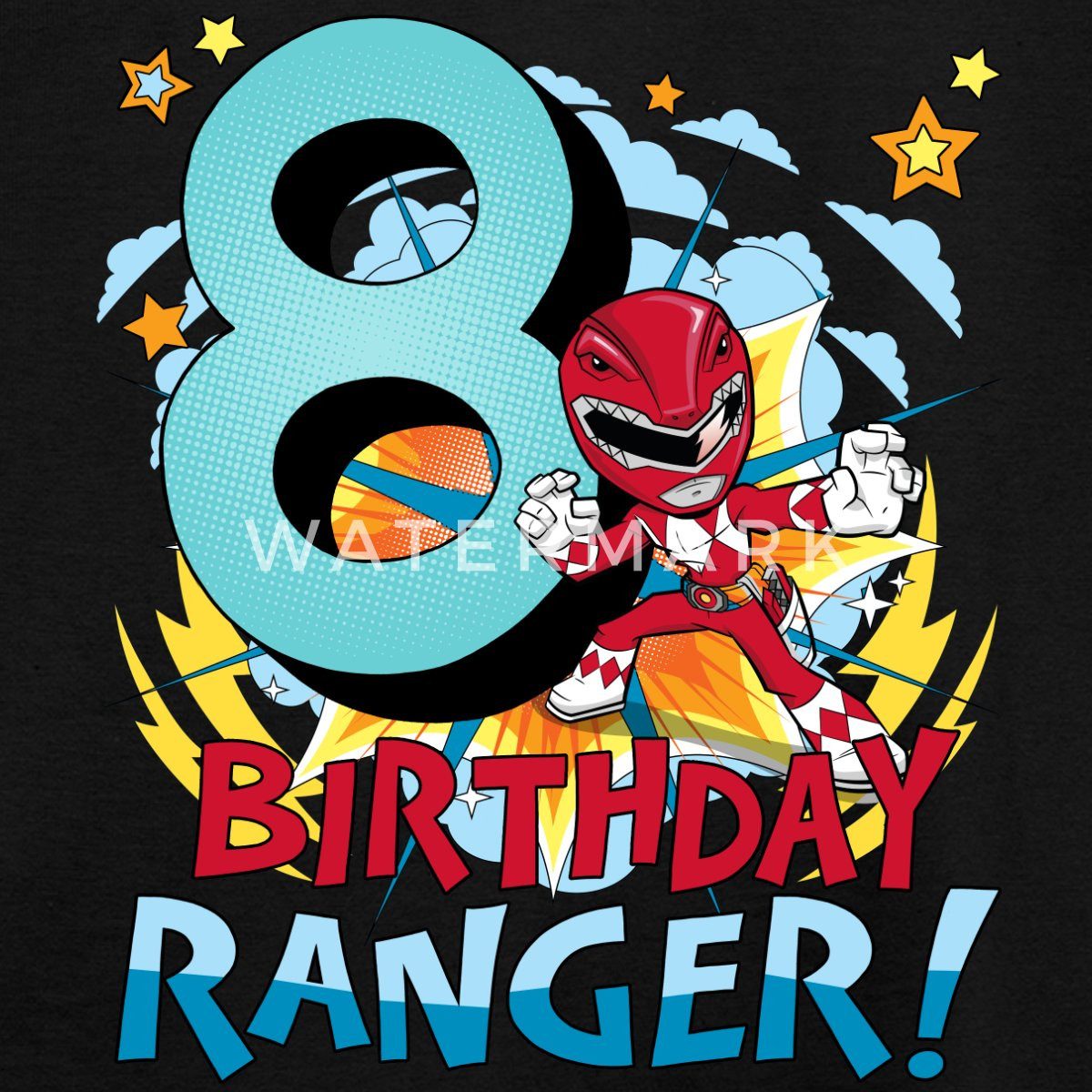 Spreadshirt T-Shirt Power Rangers Geburtstag 8. Jahre Kinder T-Shirt (1-tlg)
