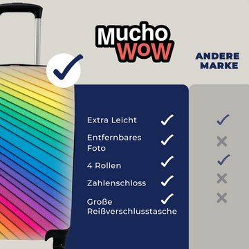 MuchoWow Handgepäckkoffer Regenbogenfarbenes Papier, 4 Rollen, Reisetasche mit rollen, Handgepäck für Ferien, Trolley, Reisekoffer