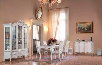 JVmoebel Esszimmerstuhl Weiß Esszimmer Stuhl Luxus Klassischer Holzstuhl Italienischer Stil (1 St), Made in Italy