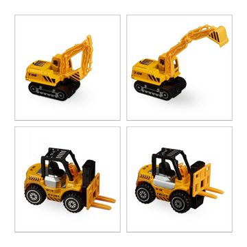 relaxdays Spielzeug-Auto Baustellenfahrzeuge Kinder 6er Set