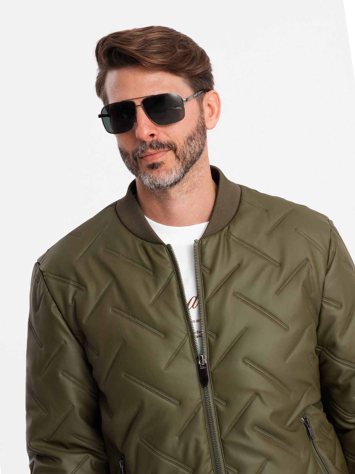 OMBRE Bomberjacke Herren-Bomberjacke mit geprägtem Muster