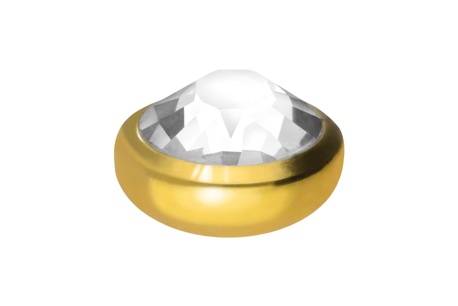 PIERCINGLINE Piercing-Set Chirurgenstahl Schraubdisc KRISTALL (Schraub-Aufsätze, 1-tlg)