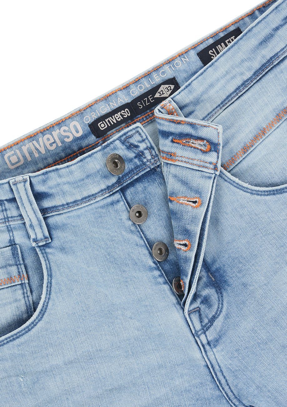 Slim-fit-Jeans riverso Stretch Herren (L139) Slim Blue mit Light Fit Denim Hose RIVCaspar Jeanshose