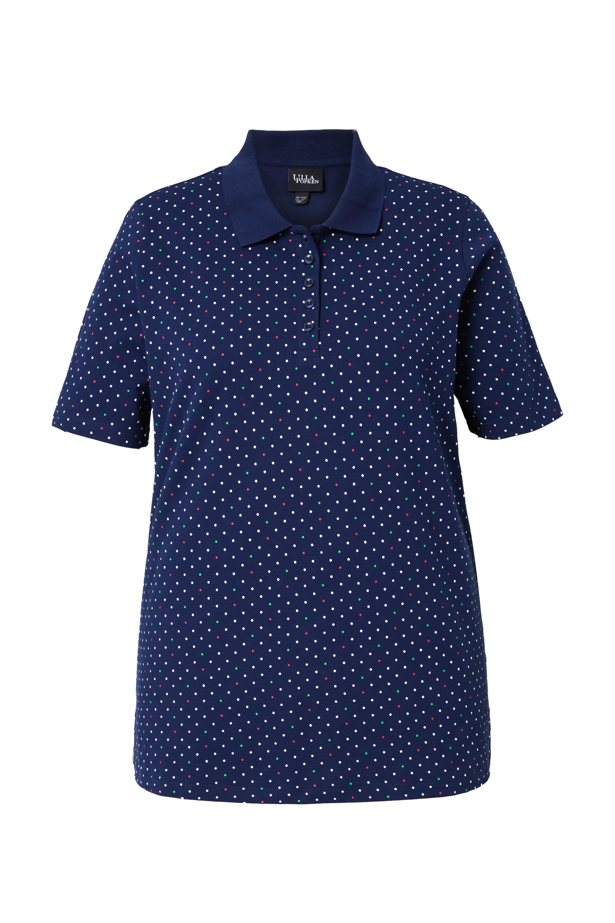 Poloshirt Poloshirt Punkte Polokragen Halbarm Pima Cotton
