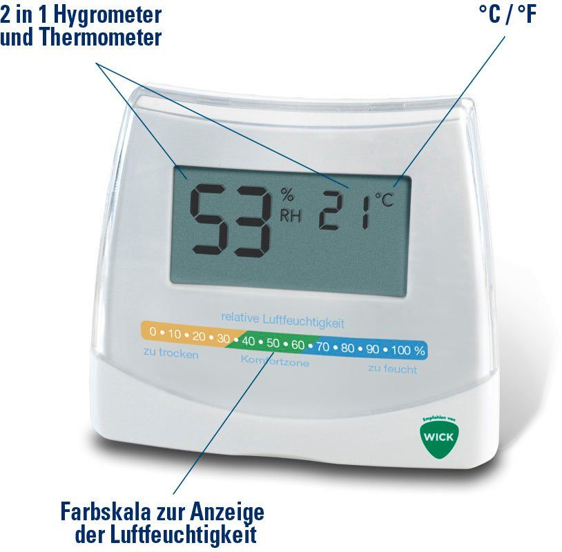 W70 (2-in-1 Thermometer) Funkwetterstation und WICK Hygrometer