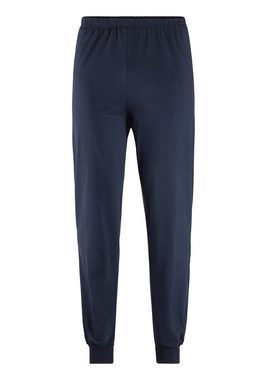 Schiesser Pyjama "Dark Sapphire" (2 tlg) mit Brusttasche, weiche Single-Jersey-Qualität, auch in großen Größen