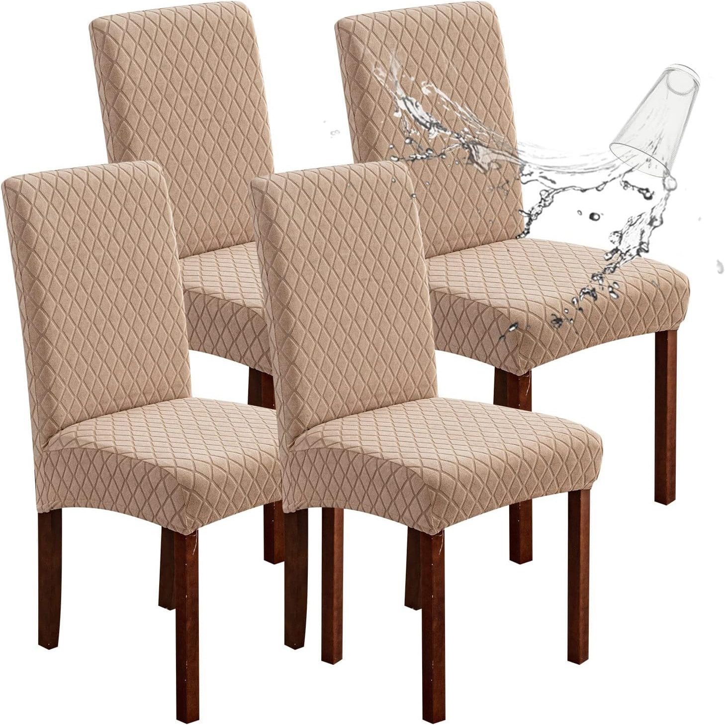 Zyronn Sitzflächenhusse Premium Wasserdicht Esszimmer Stuhl Abdeckungen, Stretch Hohen, Zurück Stuhlhussen Slipcover Für Esszimmer, Abnehmbaren Stuhl Schutz