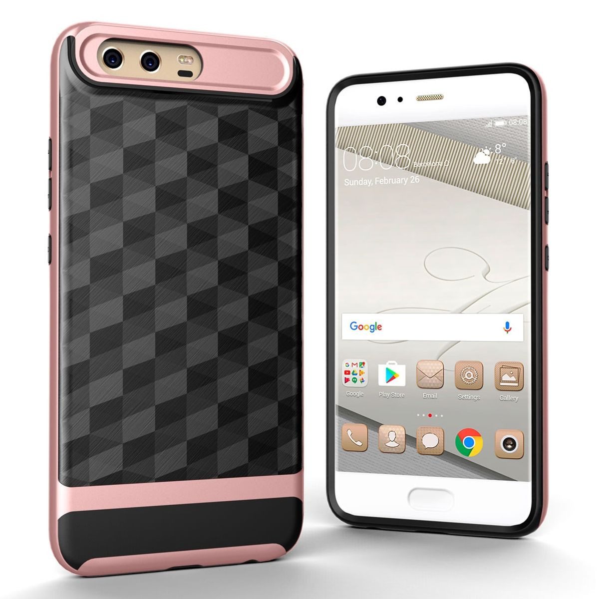 König Design Handyhülle Huawei P10, Huawei P10 Handyhülle Backcover Rosa
