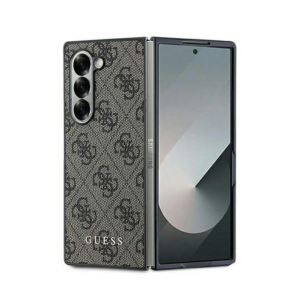 Guess Handyhülle Schutzhülle Prägemuster Rückschale, 4G-Prägemuster, Metall-Logo, Kameraschutz