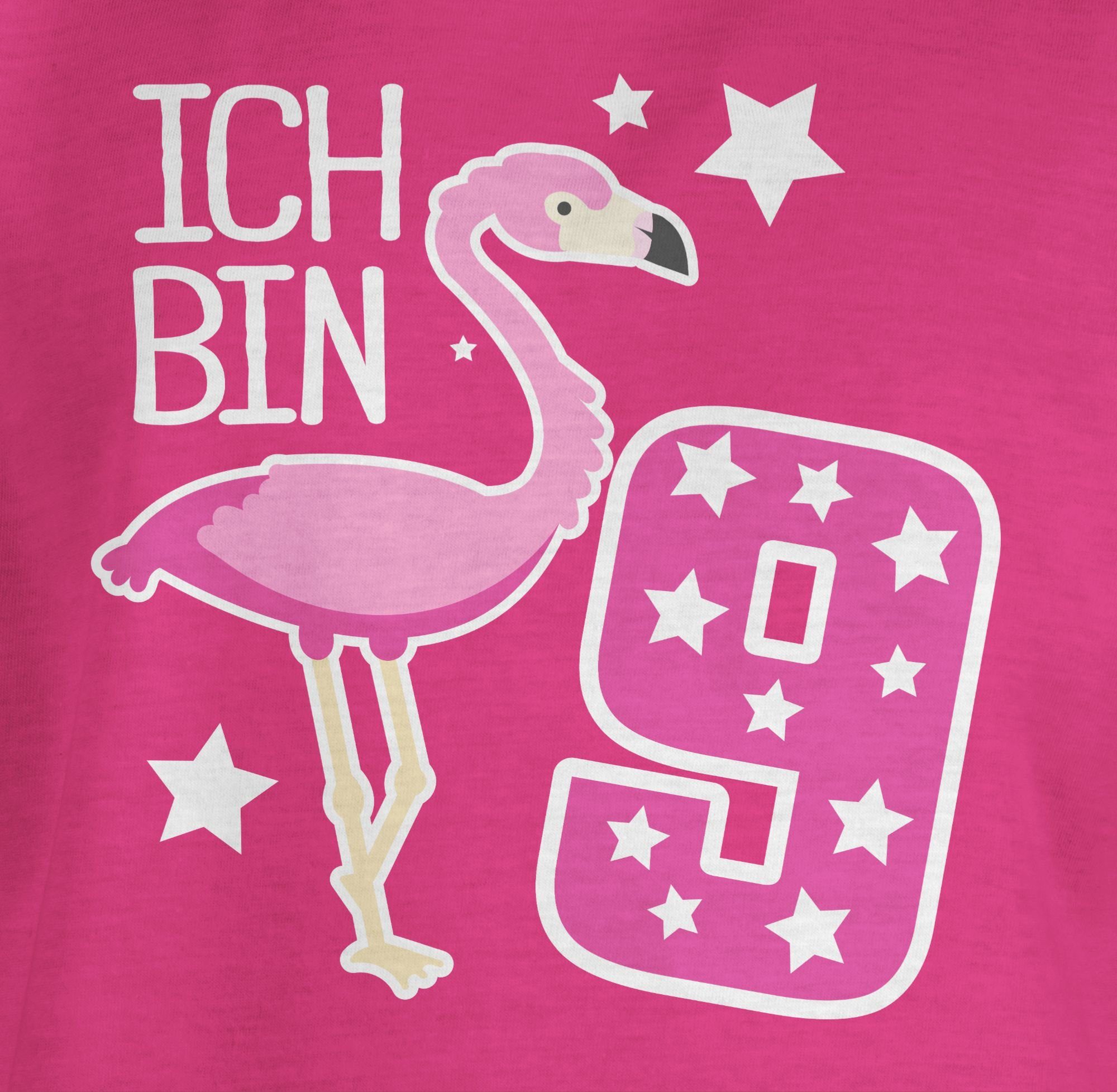 9. Flamingo Geburtstag Fuchsia 2 neun Shirtracer T-Shirt Ich bin