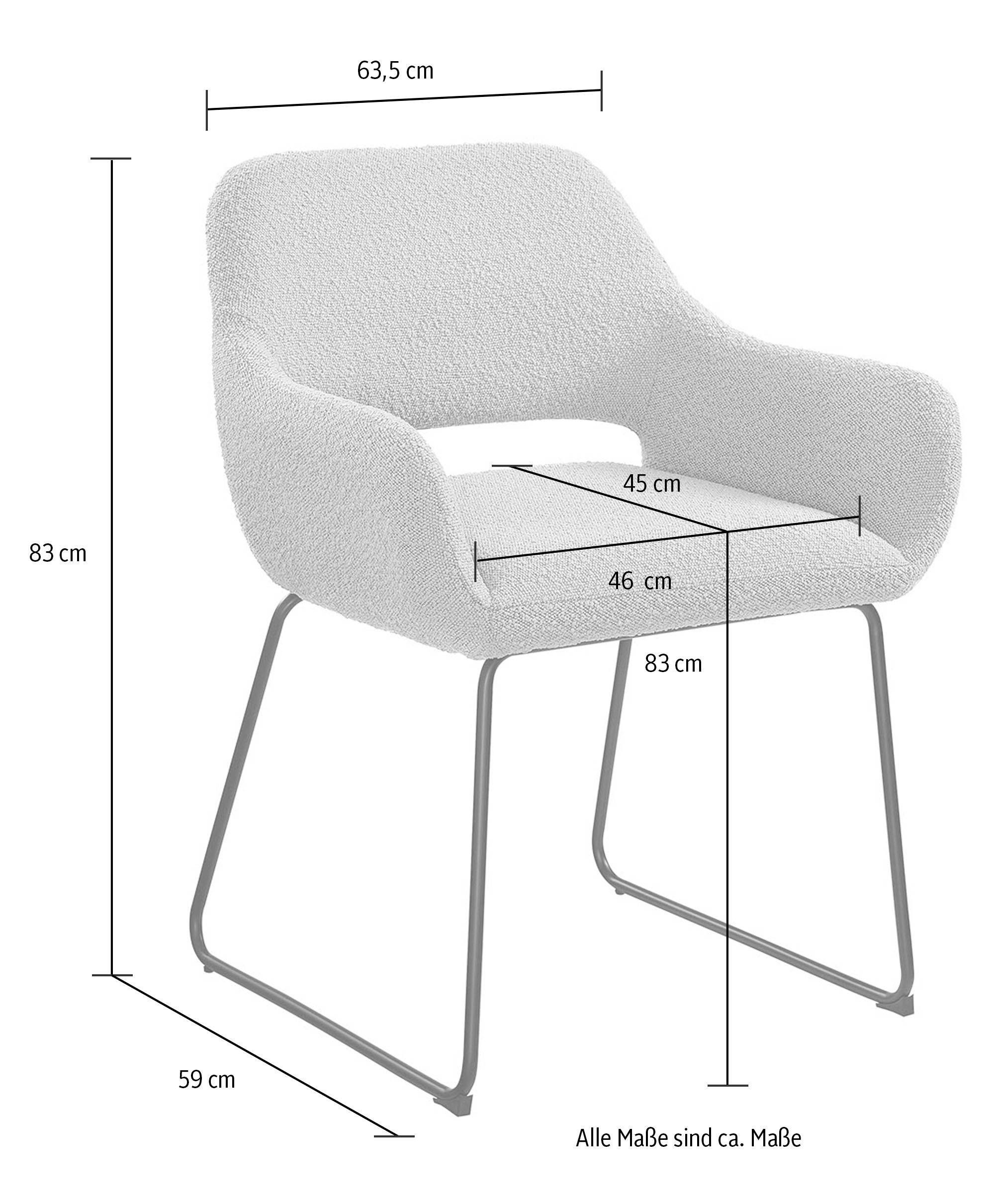 SalesFever Armlehnstuhl, Bezug in Optik Weiß moderner Bouclé | Weiß