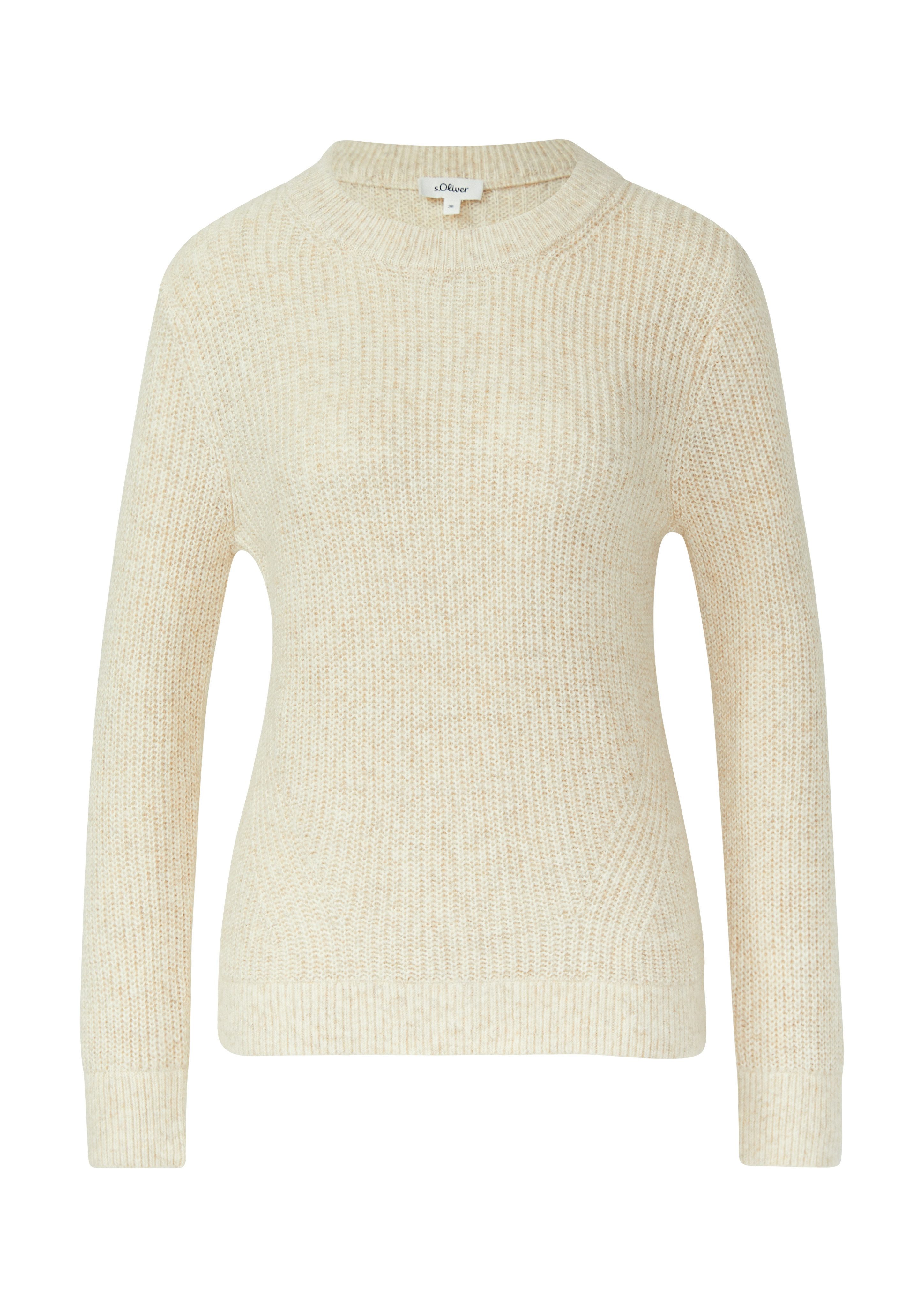 s.Oliver Strickpullover aus Wollmix und mit Strickmuster