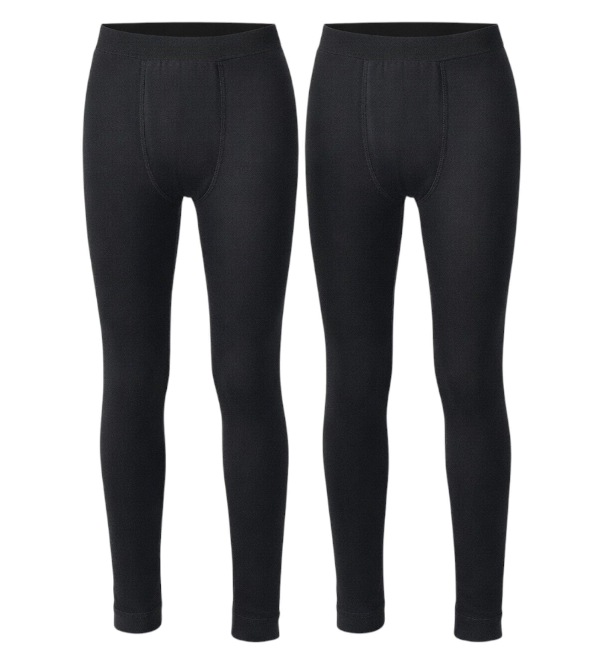 fashionshowcase Thermoleggings Kinder 2er Pack Unisex - lange Winter Unterhose gefüttert weich warm (2er-Pack) Wärmendes Fleece-Innenfutter, atmungsaktiv, hautfreundlich
