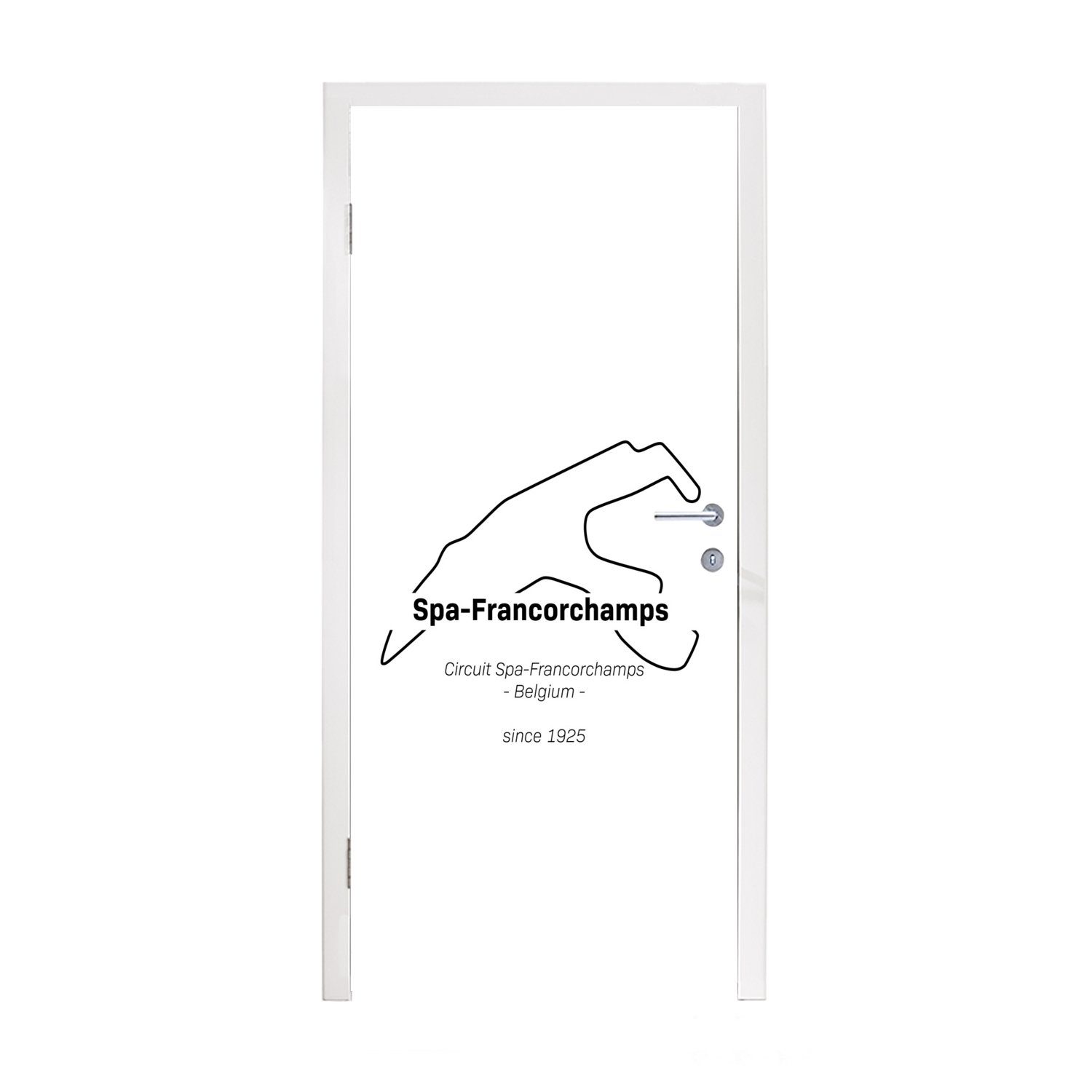 MuchoWow Türtapete Spa Francorchamps - Rennstrecke - F1, Matt, bedruckt, (1 St), Fototapete für Tür, Türaufkleber, 75x205 cm