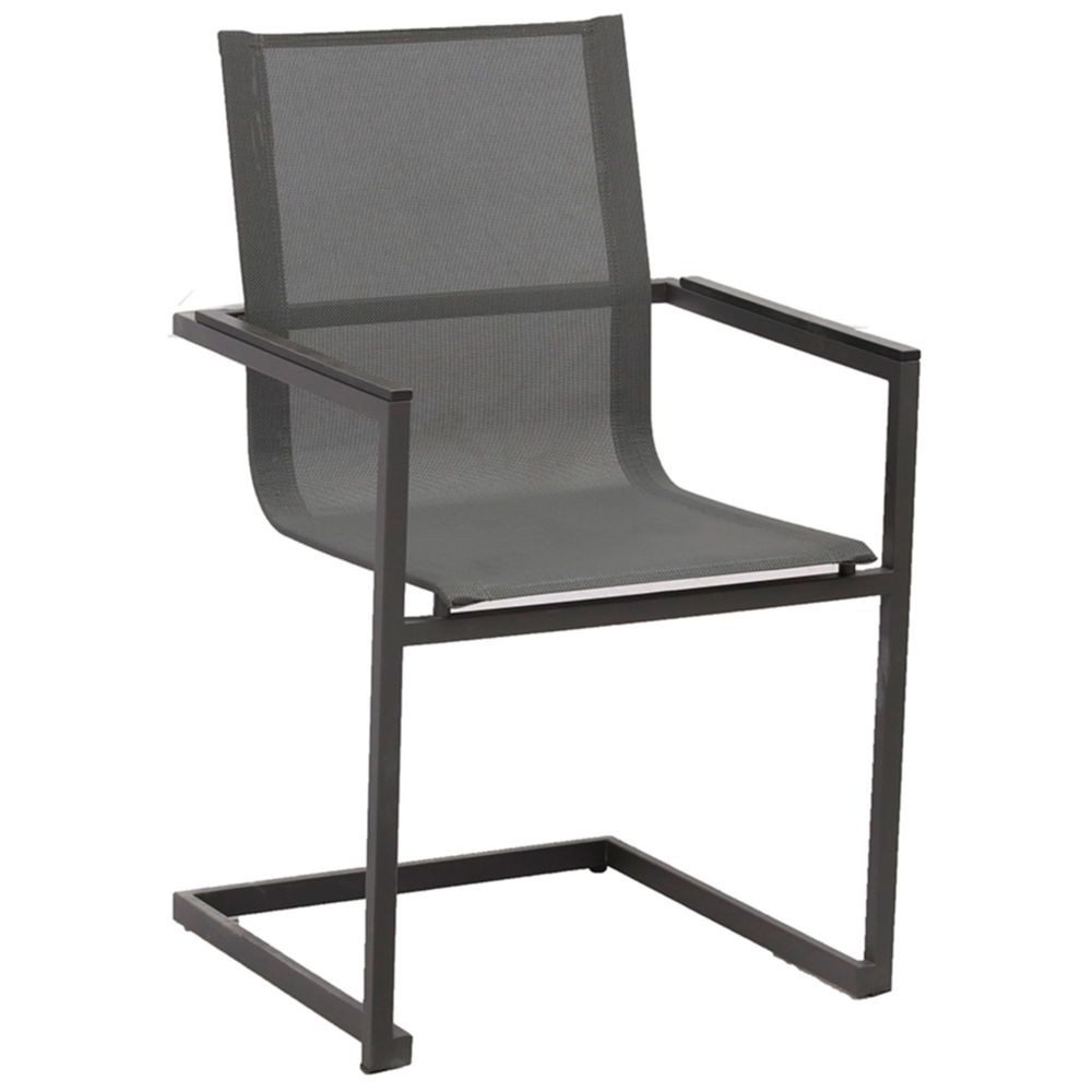 Lomadox Gartenstuhl HGA-120, Freischwinger mit Armlehnen, anthrazit, ca. 68x87x58 cm