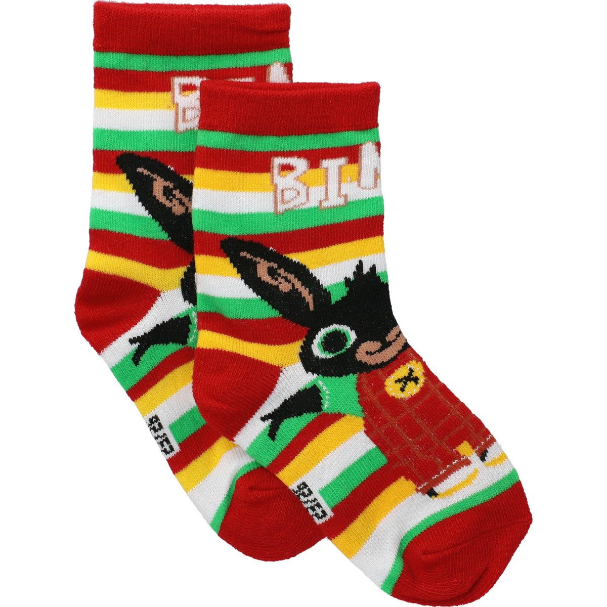 Bing Strümpfe Uni Streifen Unisex Kinder (1-Paar) Socken, Söckchen, Halbsocken, Kuschelsocken, Freizeitsocken
