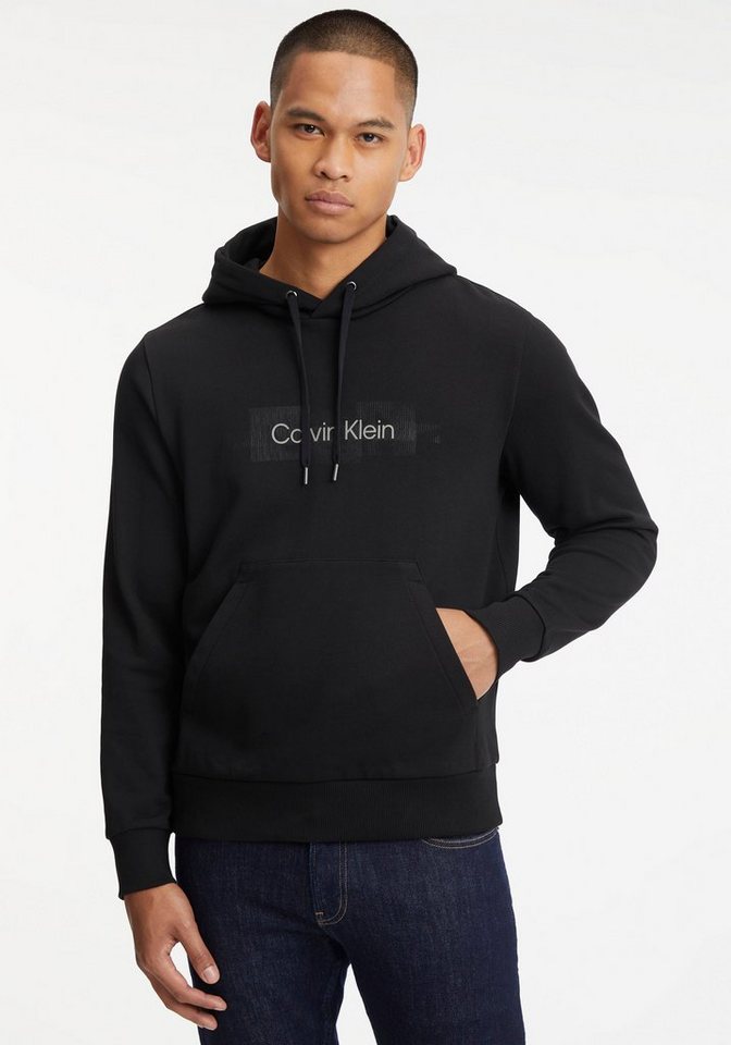 Calvin Klein Kapuzensweatshirt BOX mit Kapuze LOGO an der Kordelzug HOODIE STRIPED
