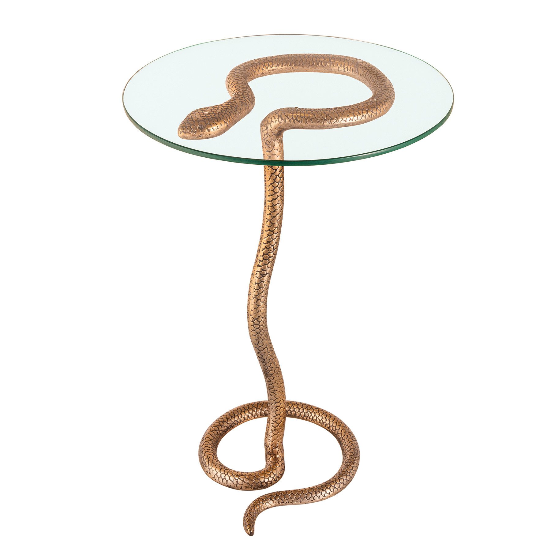 riess-ambiente Beistelltisch WILDLIFE SNAKE 65cm transparent / kupfer (Einz günstig online kaufen