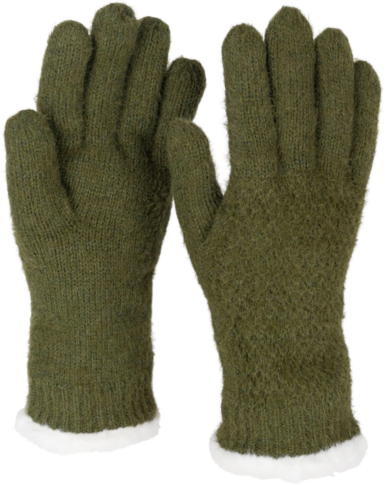Strickhandschuhe Strickhandschuhe mit Reiskornmuster und Fleece