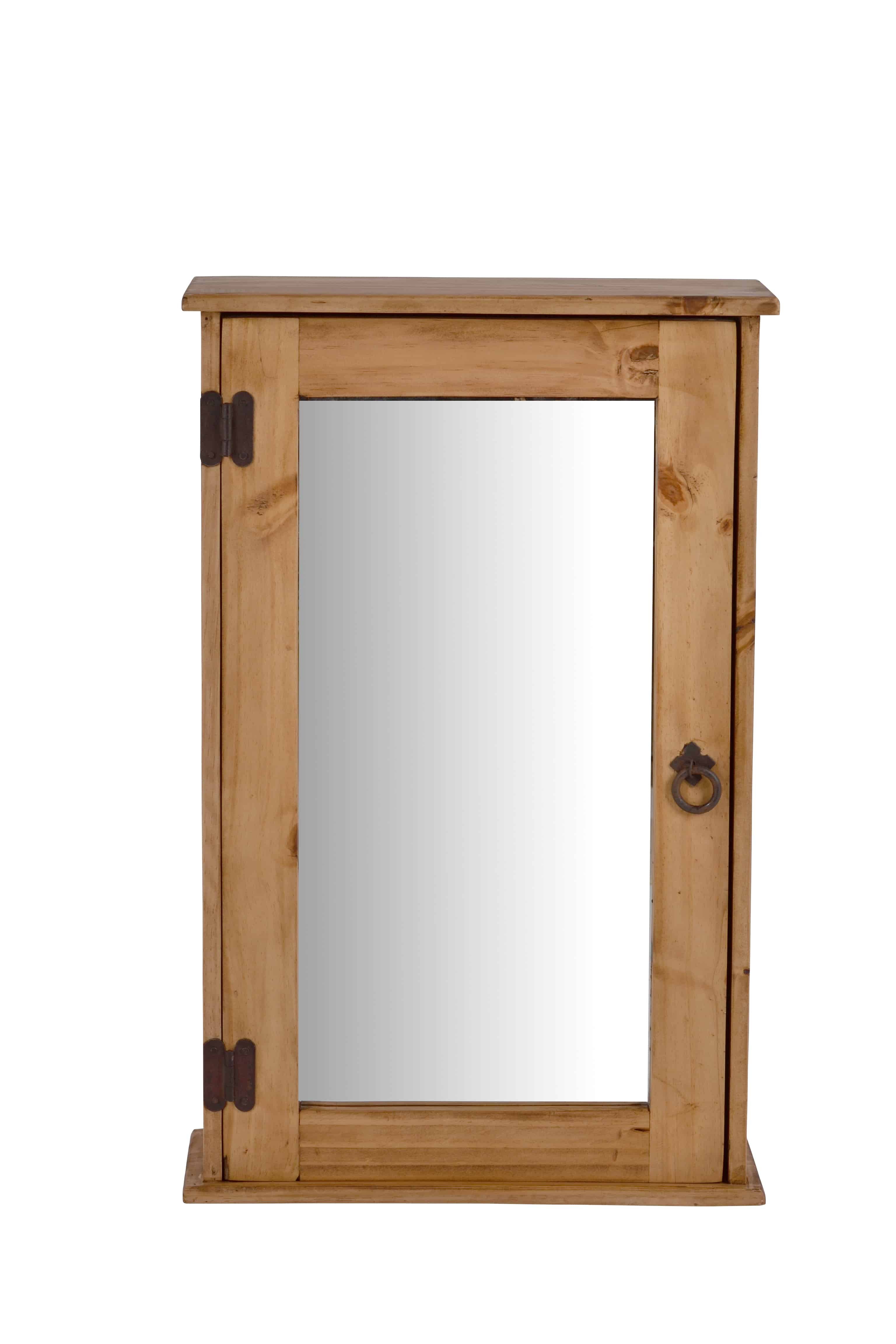 MiaMöbel Spiegelschrank Mexico aus massivem Pinienholz Honig